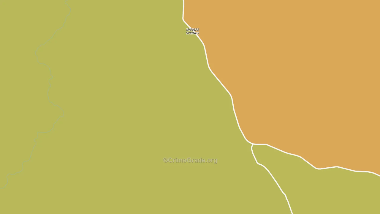 Mangas Springs, NM Map of Robbery Rates