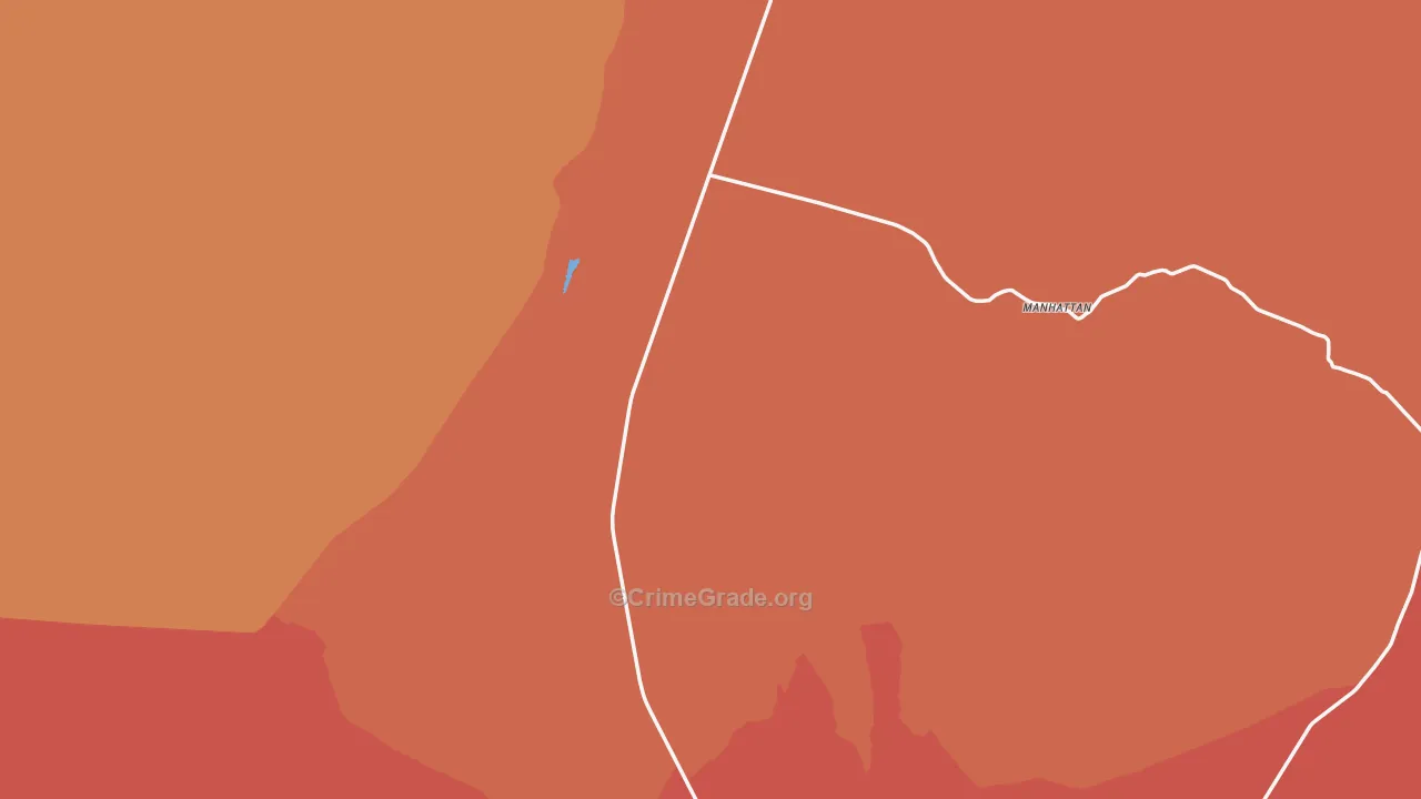 Manhattan, NV Map of Robbery Rates