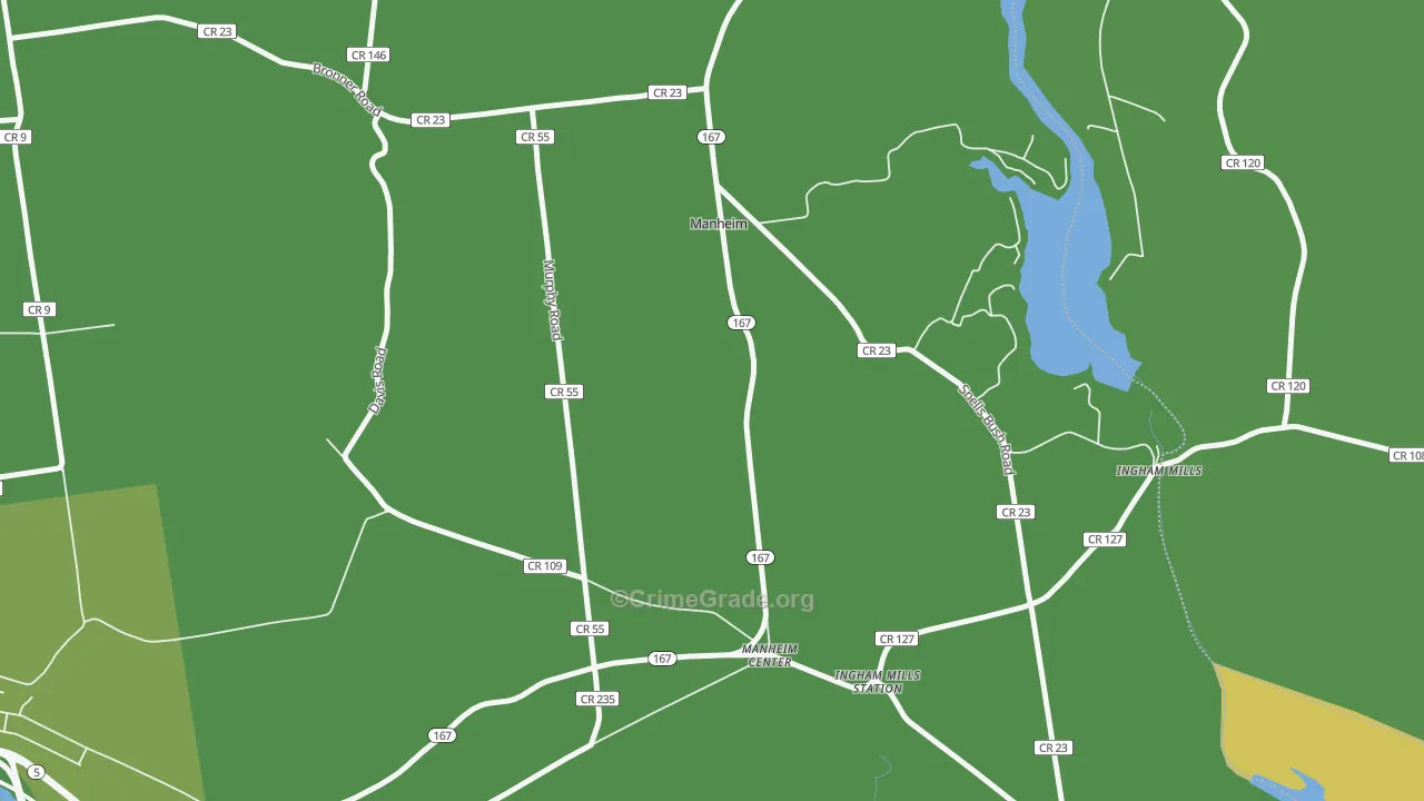 Manheim Center, NY Map of Robbery Rates