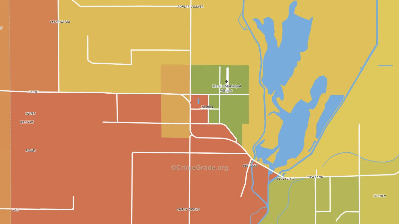 Manila, AR Map of Robbery Rates