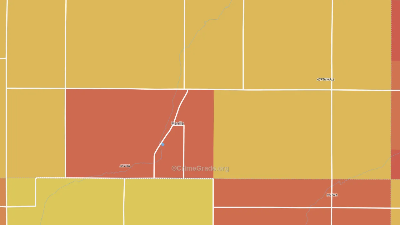 Manilla, IA Map of Robbery Rates