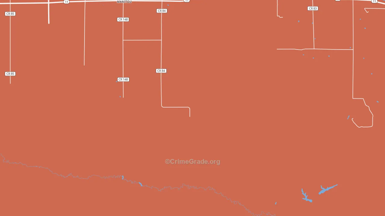 Manitou, MN Map of Robbery Rates