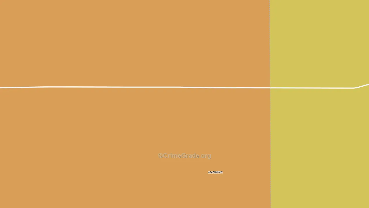 Manning, KS Map of Robbery Rates