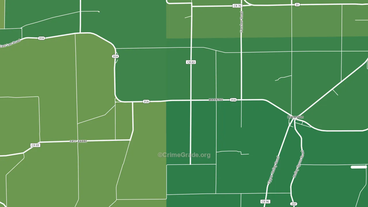 Manning, NY Map of Robbery Rates