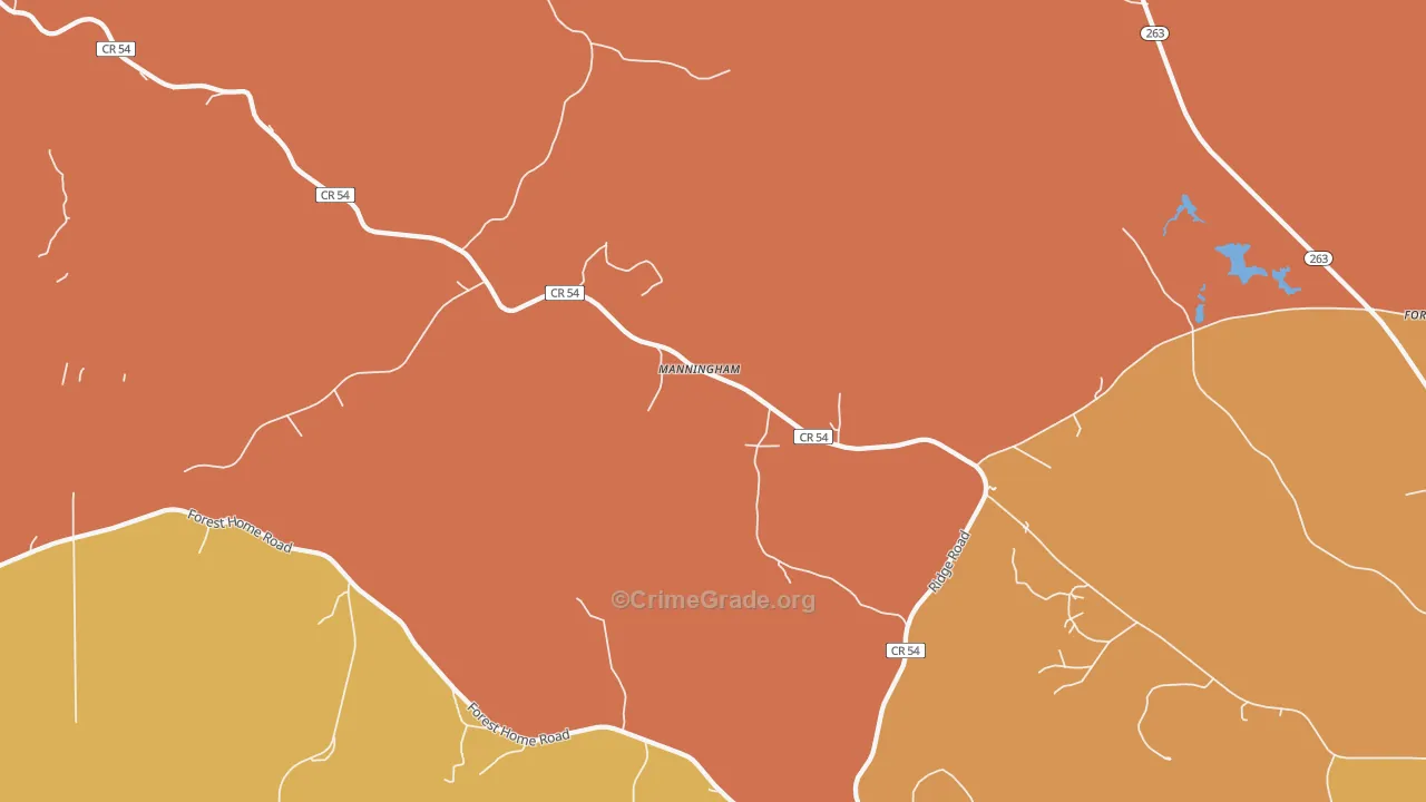Manningham, AL Map of Robbery Rates