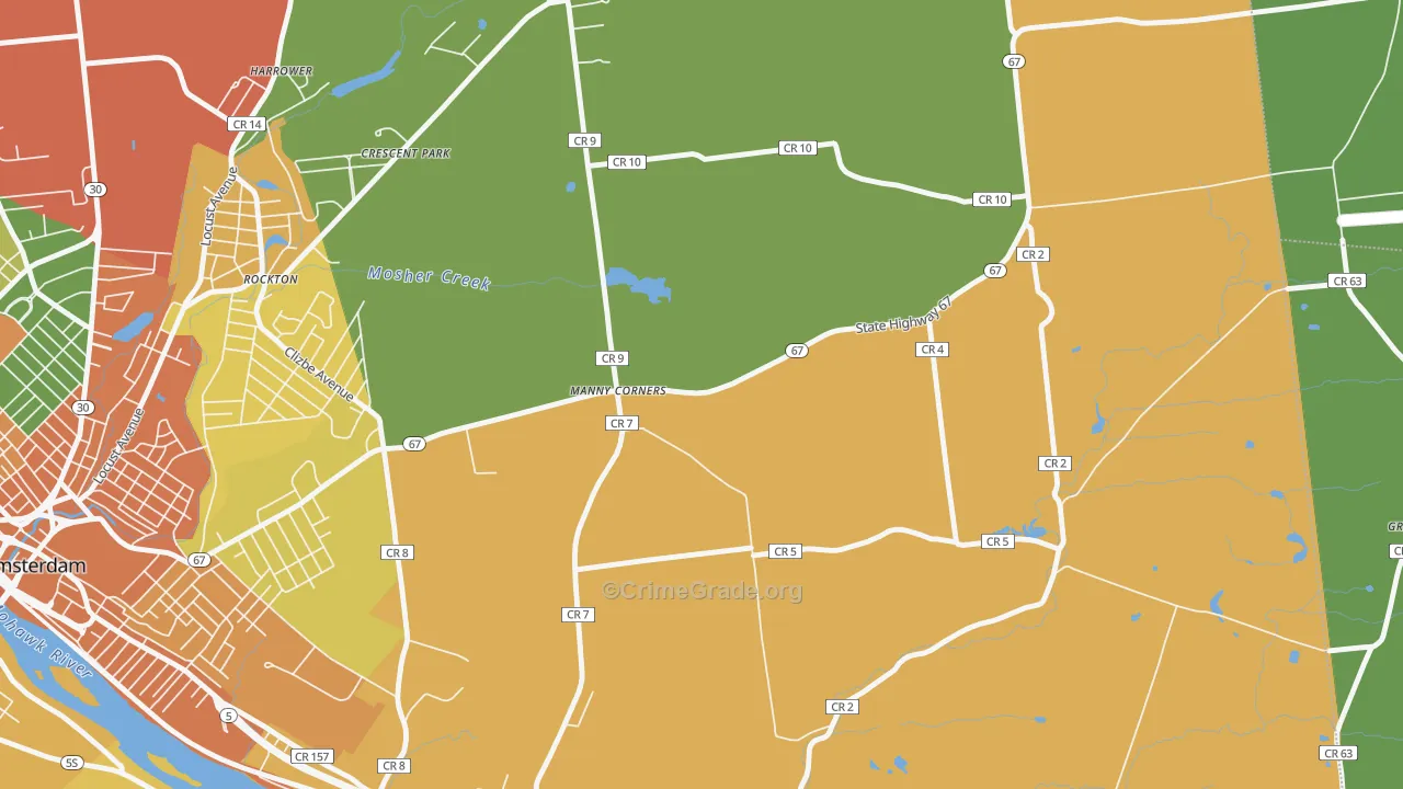 Manny Corners, NY Map of Robbery Rates