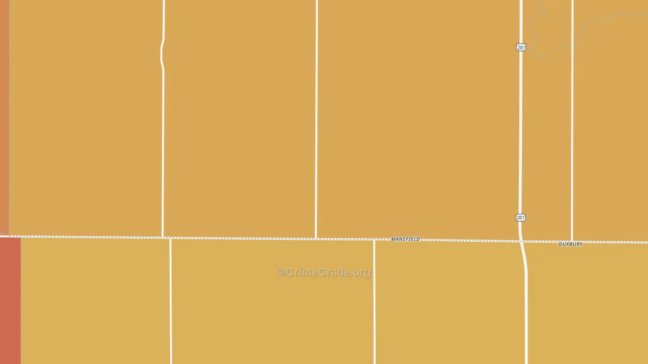Mansfield, SD Map of Robbery Rates