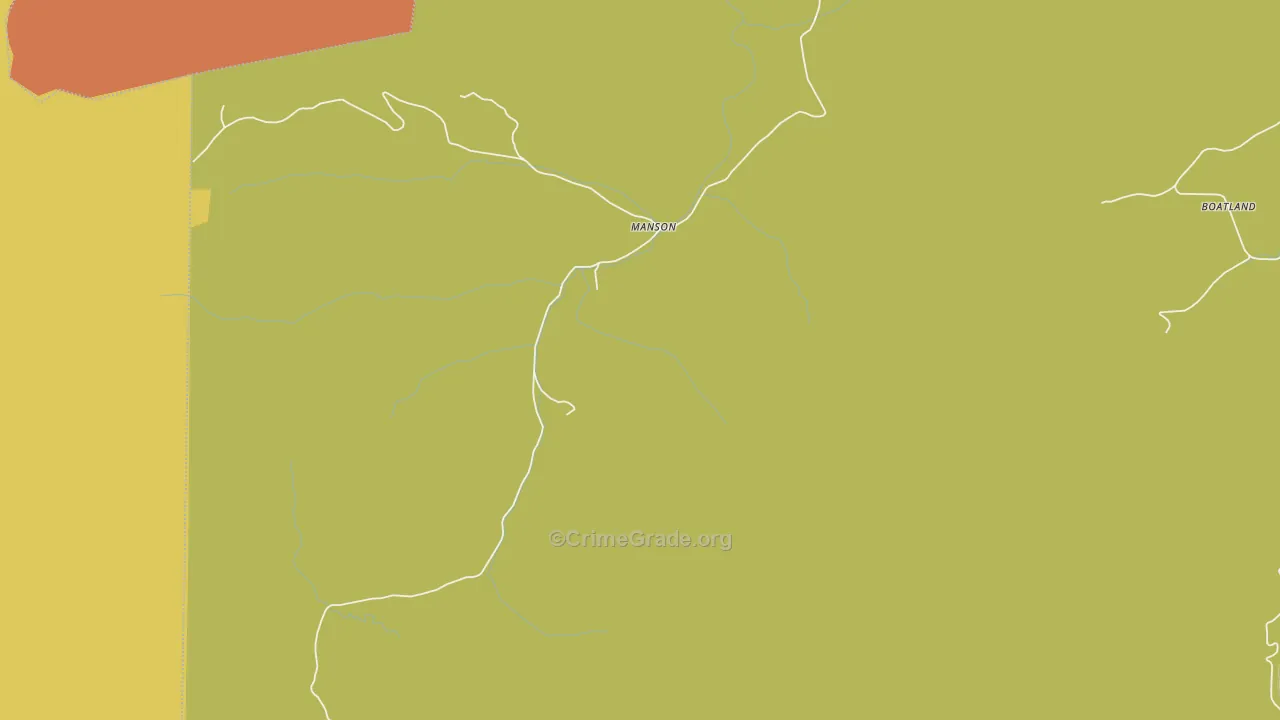 Manson, TN Map of Robbery Rates