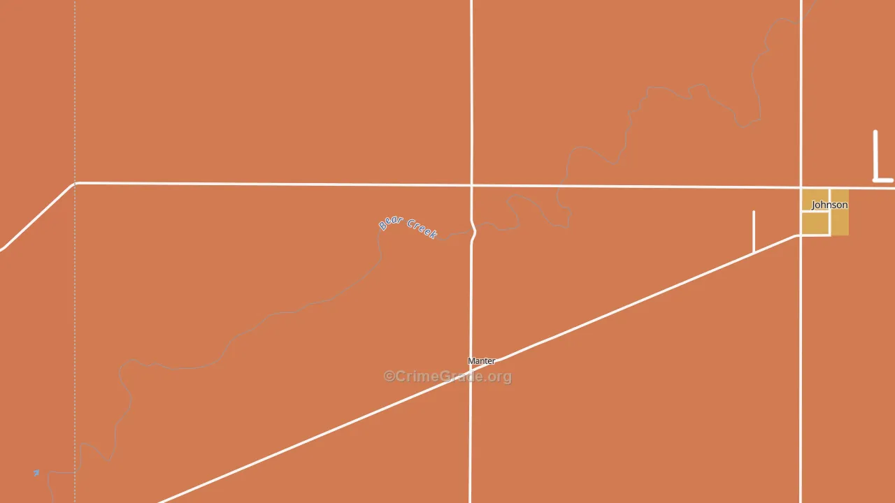 Manter, KS Map of Robbery Rates