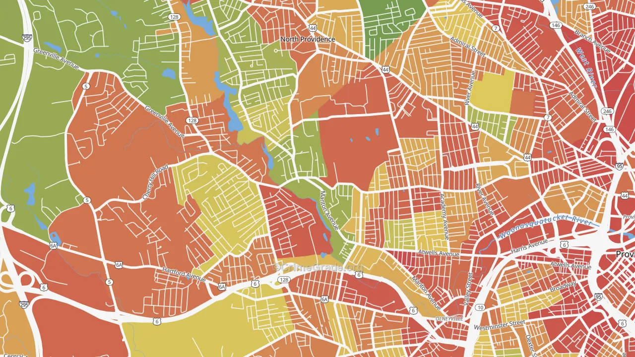 Manton, Providence, RI Map of Robbery Rates