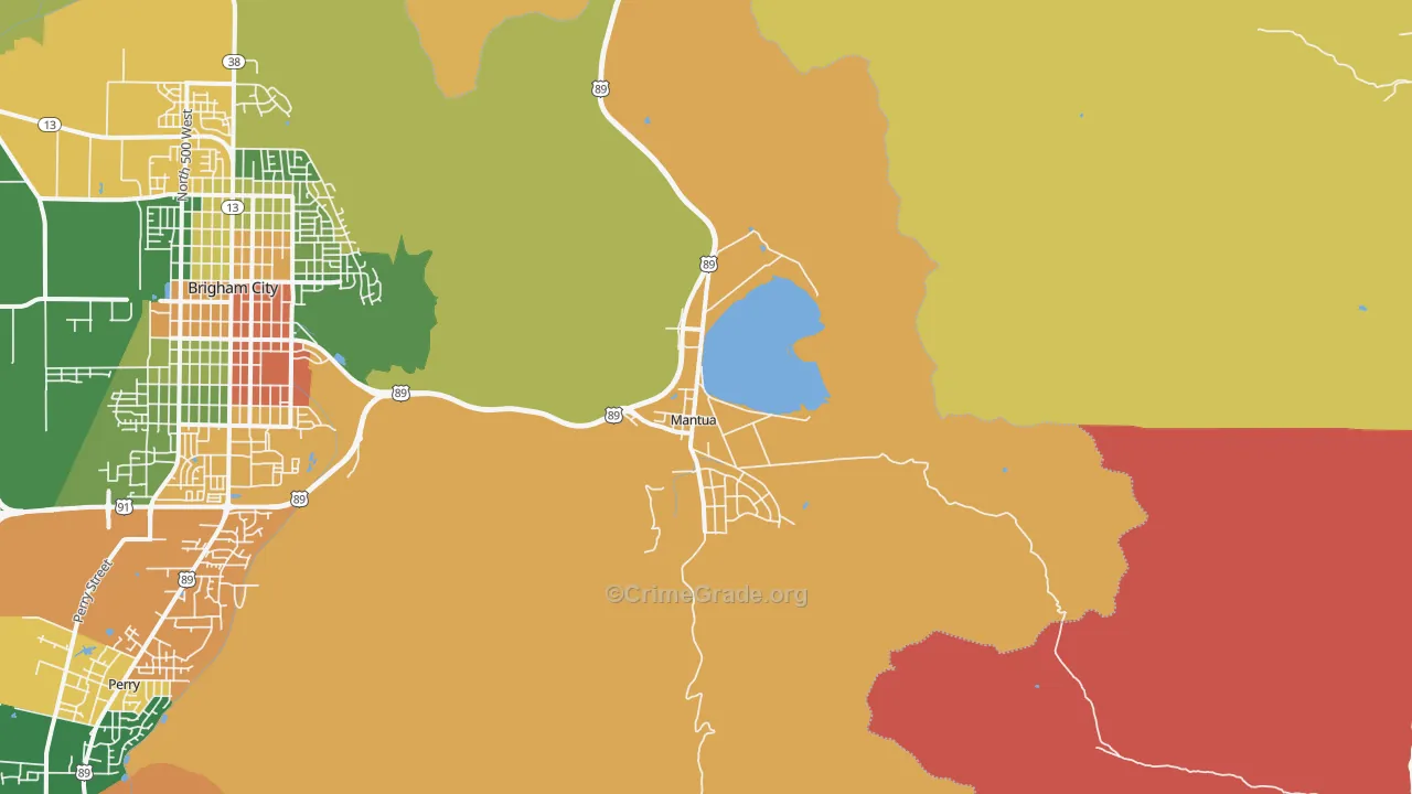 Mantua, UT Map of Robbery Rates