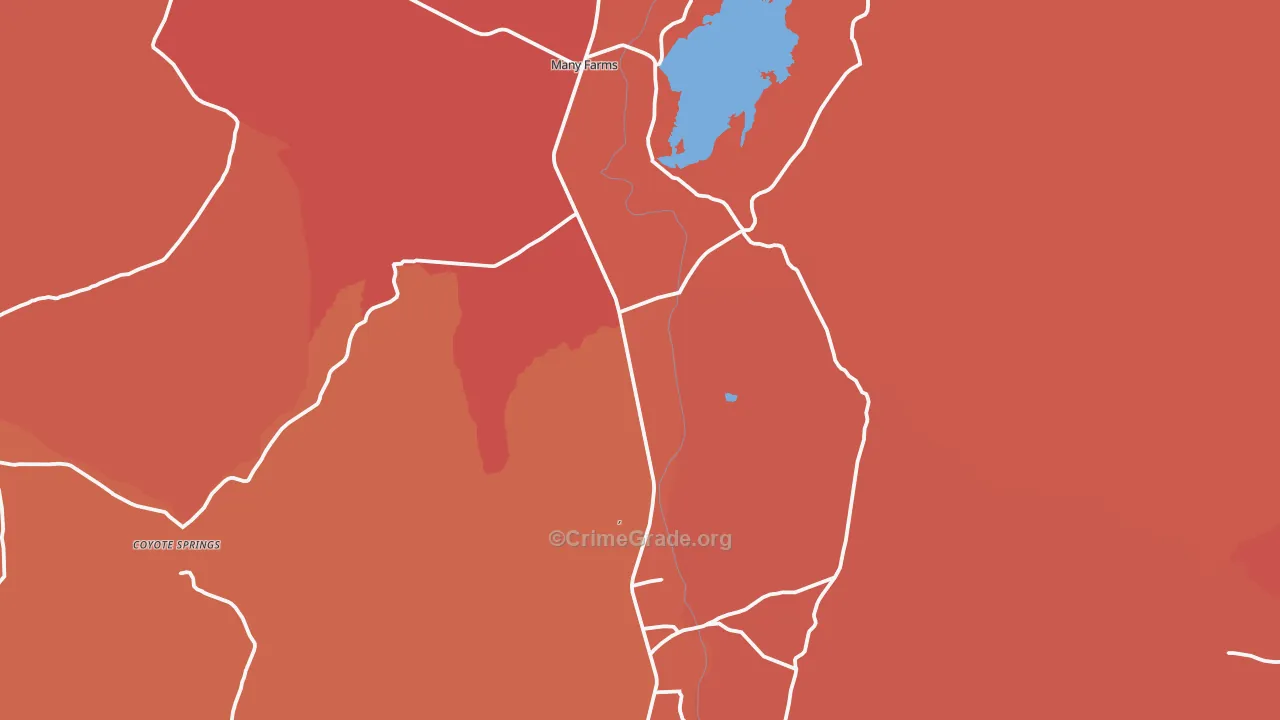 Many Farms, AZ Map of Robbery Rates