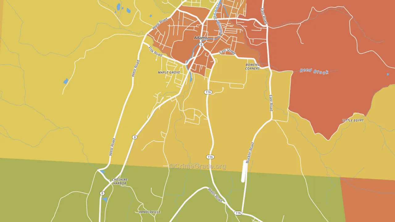 Maple Grove, MA Map of Robbery Rates