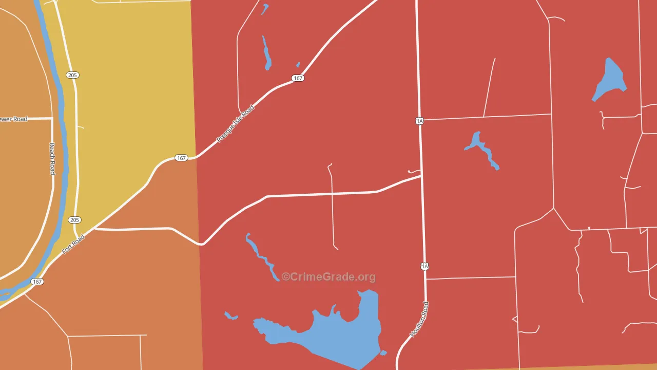 Maple Grove, ME Map of Robbery Rates
