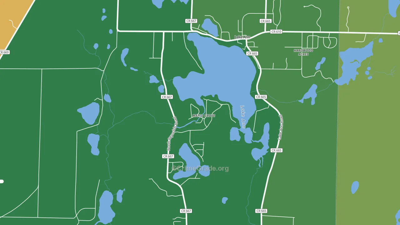 Maple Grove, MI Map of Robbery Rates