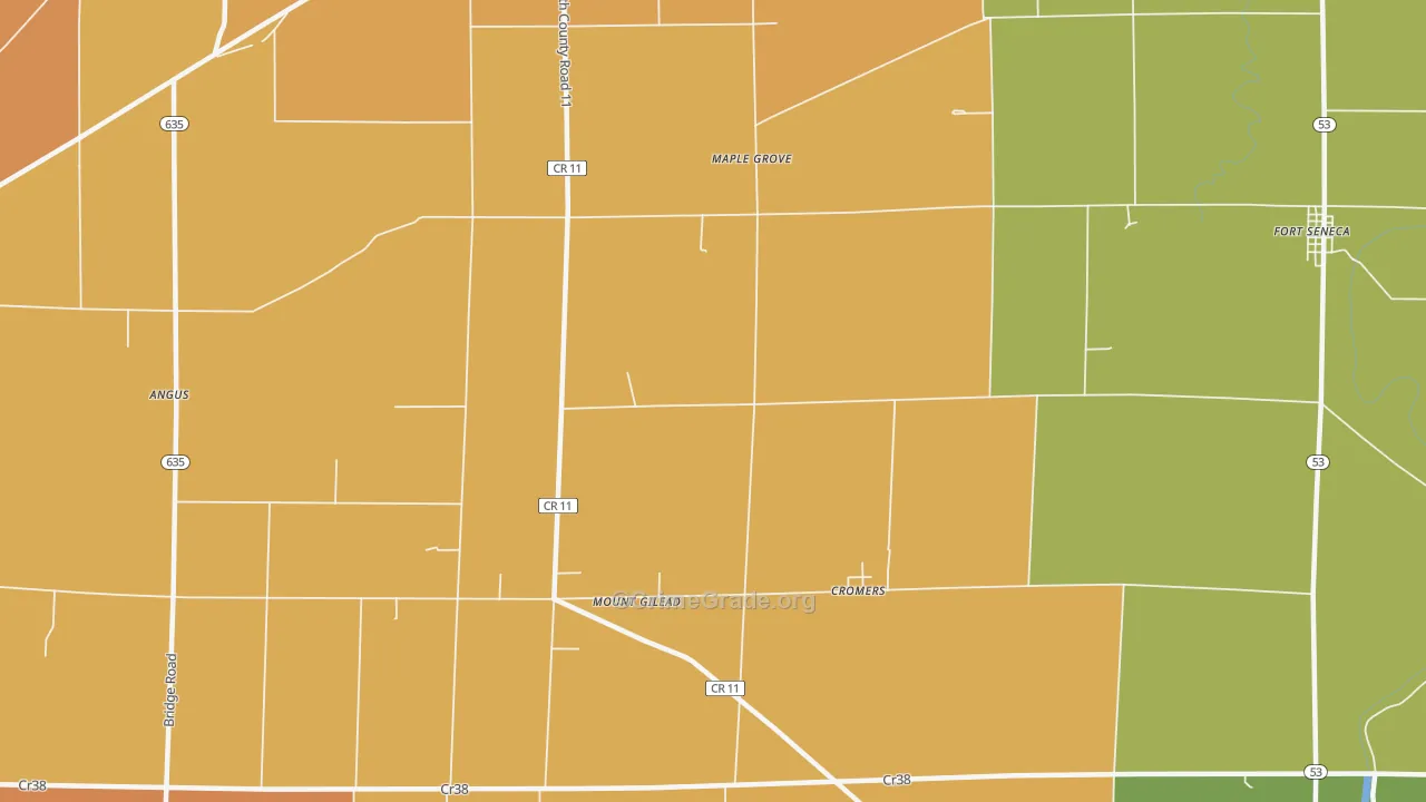Maple Grove, OH Map of Robbery Rates