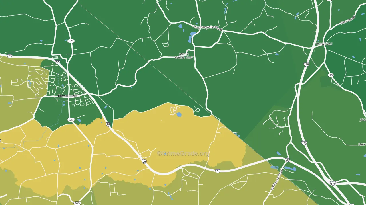 Maple Grove Park, PA Map of Robbery Rates