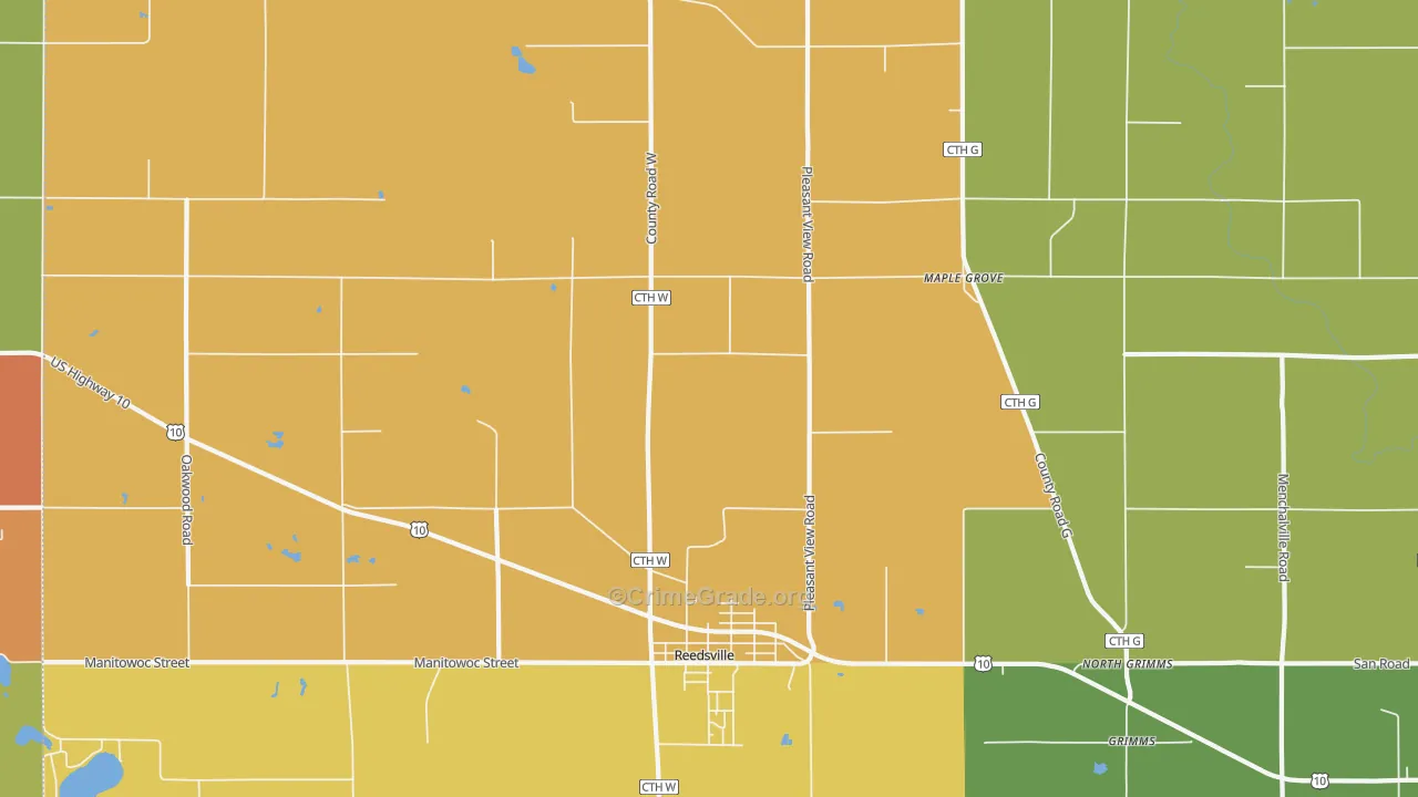 Maple Grove, WI Map of Robbery Rates