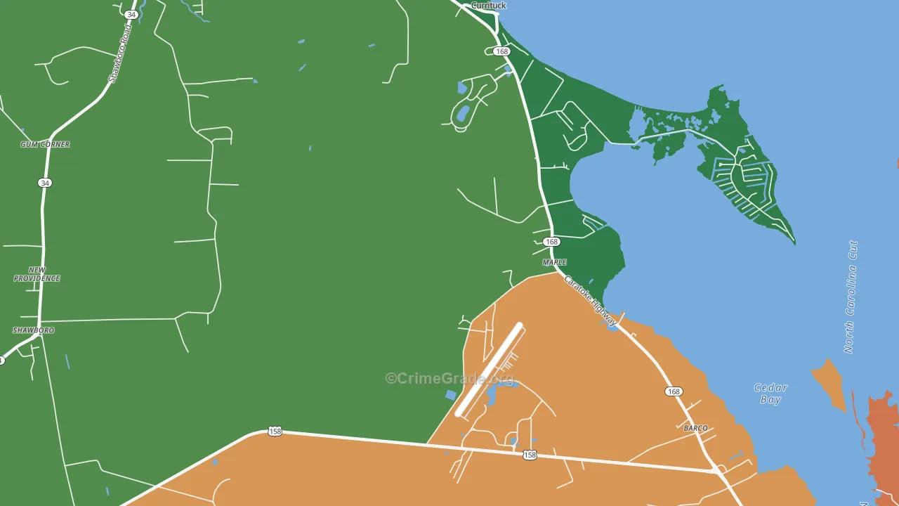 Maple, NC Map of Robbery Rates