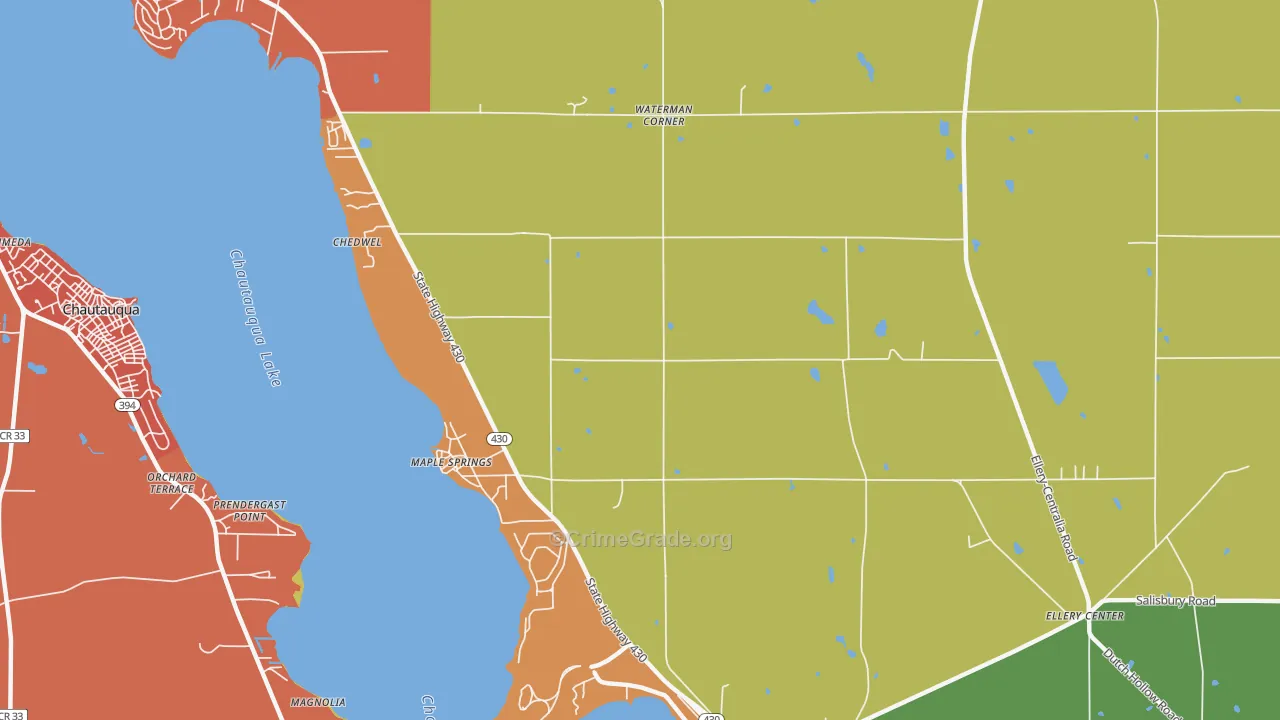 Maple Springs, NY Map of Robbery Rates