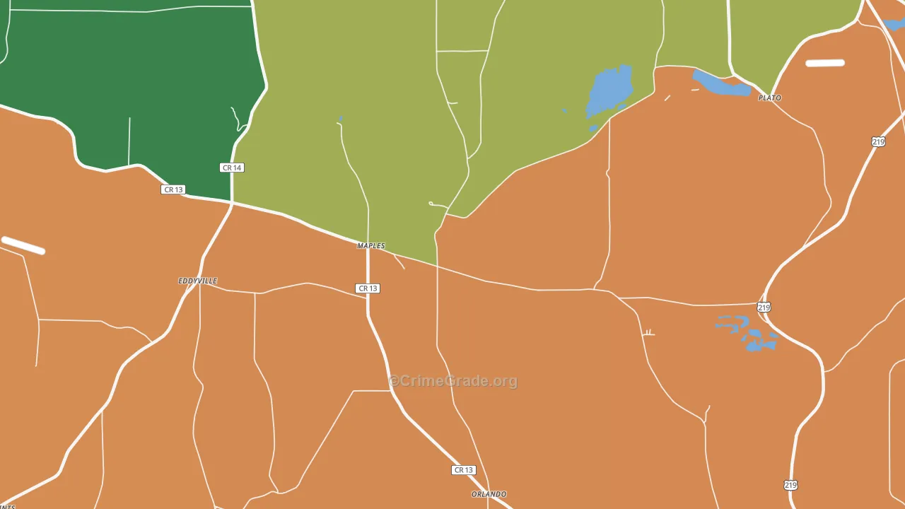 Maples, NY Map of Robbery Rates