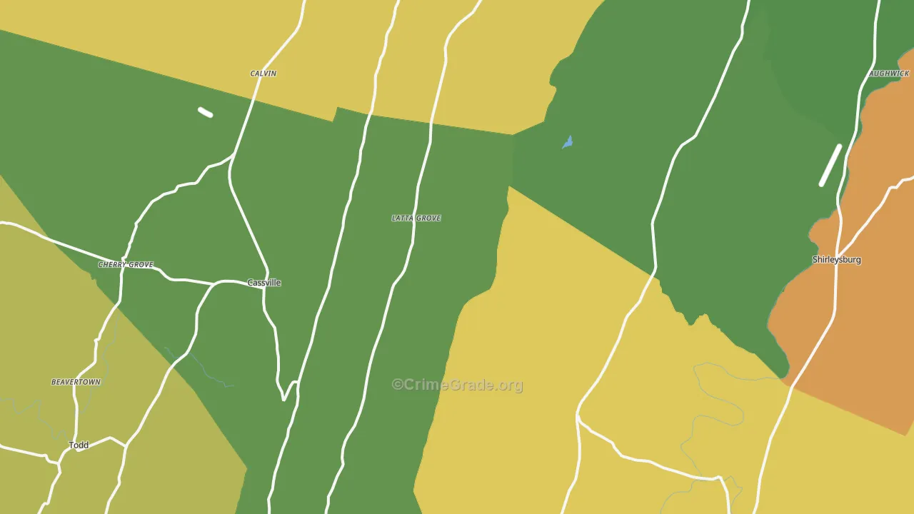 Mapleton Depot, PA Map of Robbery Rates