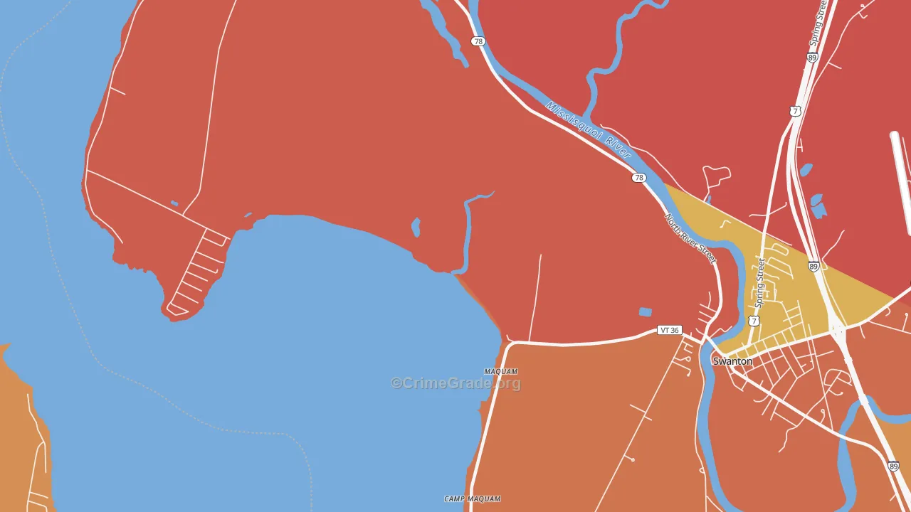 Maquam, VT Map of Robbery Rates
