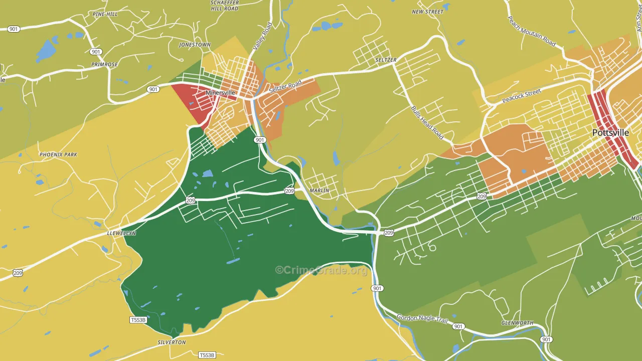Mar Lin, PA Map of Robbery Rates