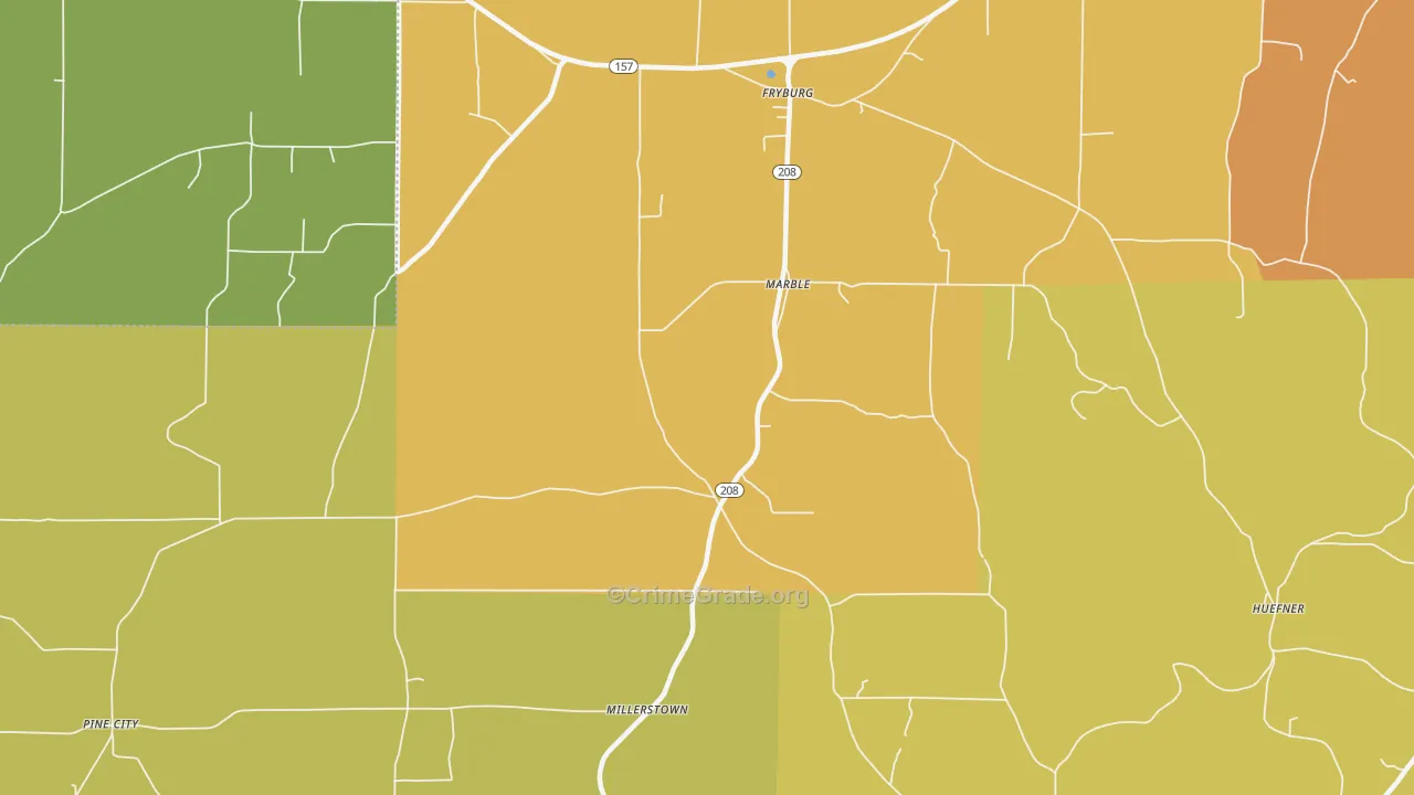 Marble, PA Map of Robbery Rates