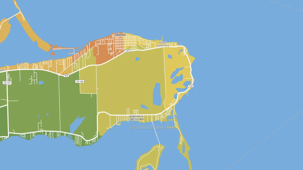 Marblehead, OH Map of Robbery Rates