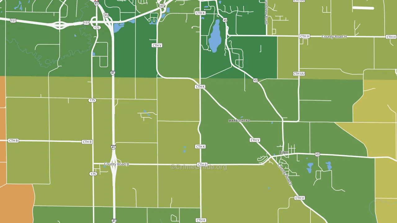 Marblehead, WI Map of Robbery Rates