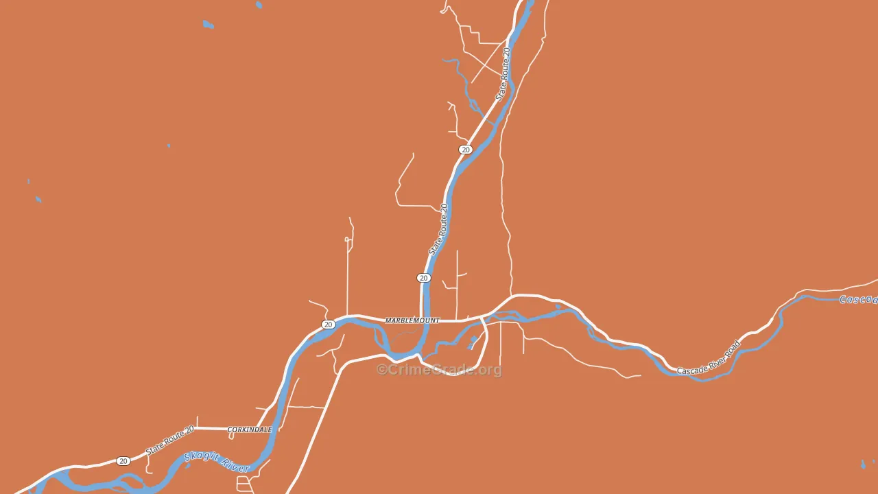 Marblemount, WA Map of Robbery Rates