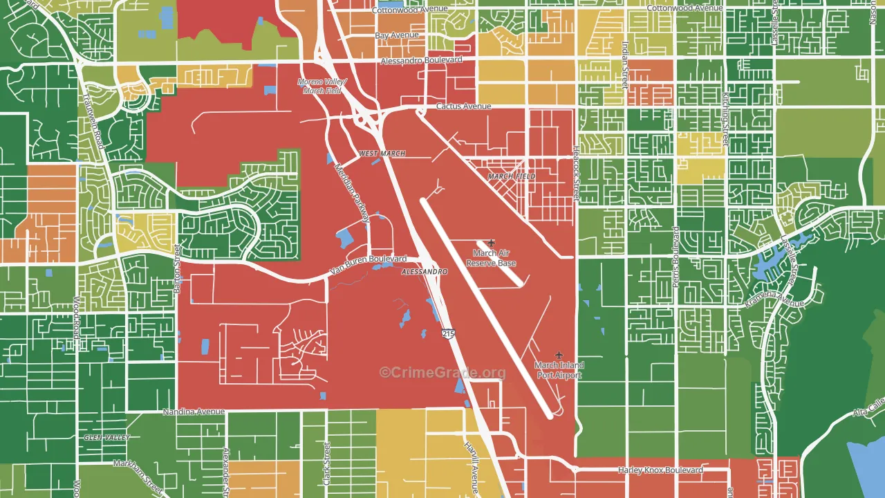 March ARB, CA Map of Robbery Rates