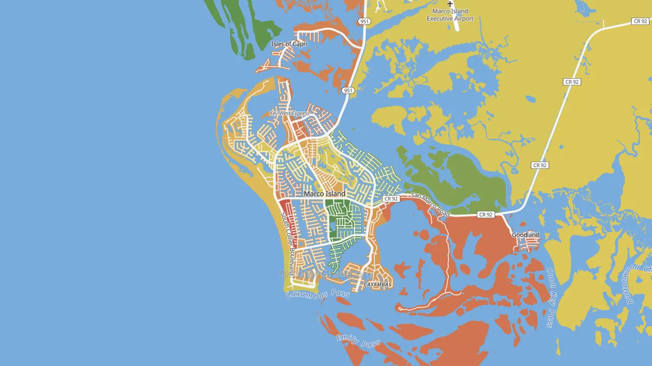 Marco Island, FL Map of Robbery Rates