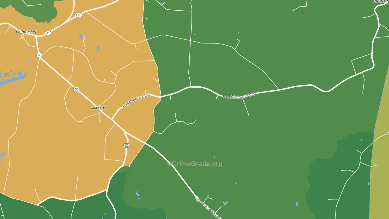 Maready, NC Map of Robbery Rates