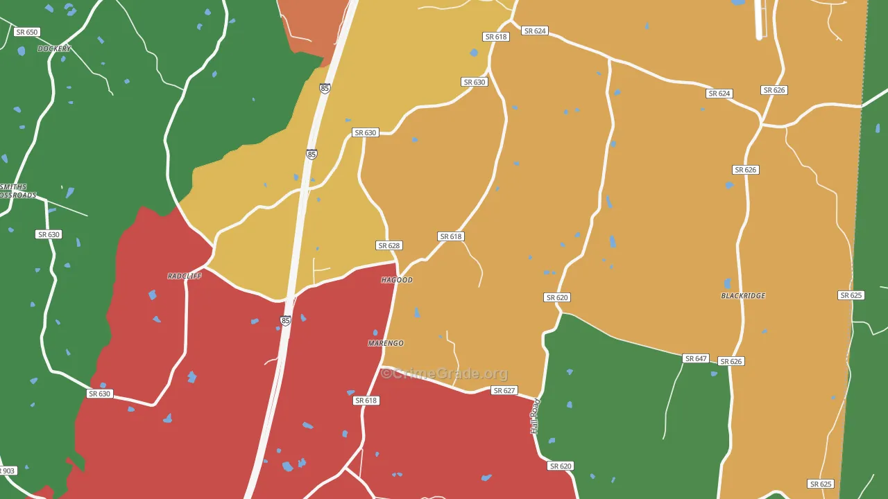 Marengo, VA Map of Robbery Rates