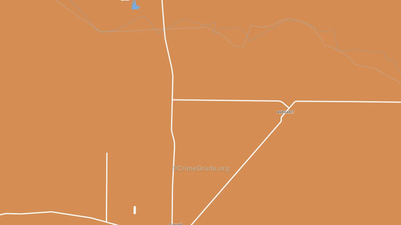 Margaret, TX Map of Robbery Rates