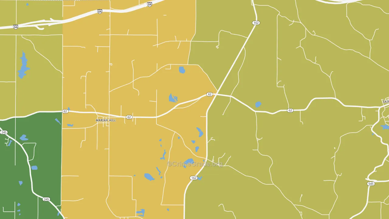 Mariah Hill, IN Map of Robbery Rates