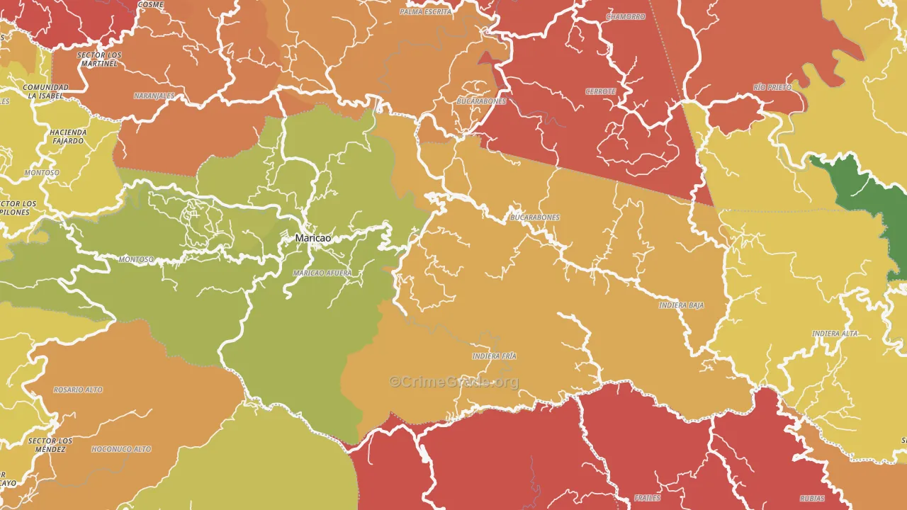Maricao, PR Map of Robbery Rates