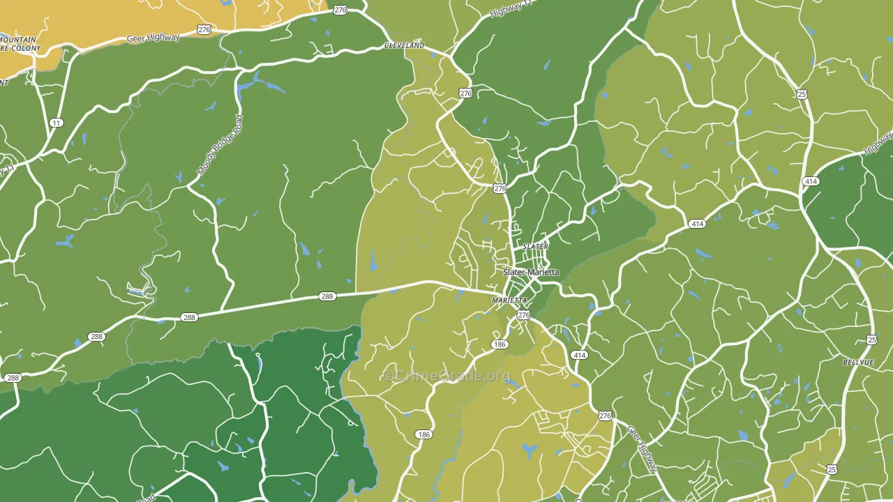 Marietta, SC Map of Robbery Rates