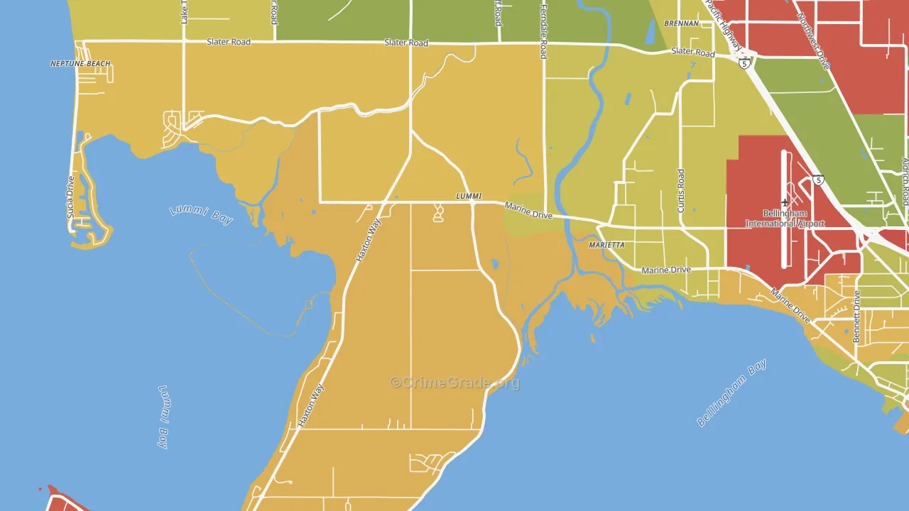 Marietta, WA Map of Robbery Rates