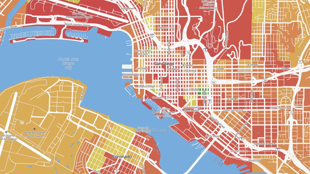 Marina, San Diego, CA Map of Robbery Rates