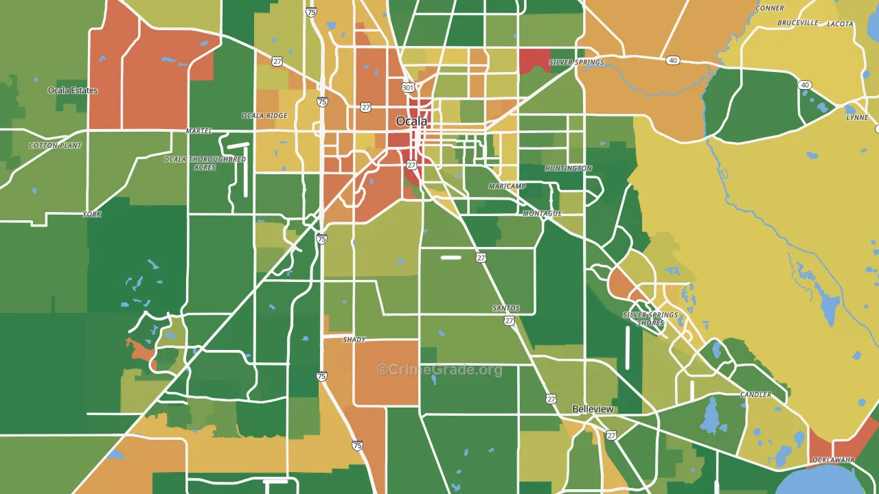 Marion County, FL Map of Robbery Rates