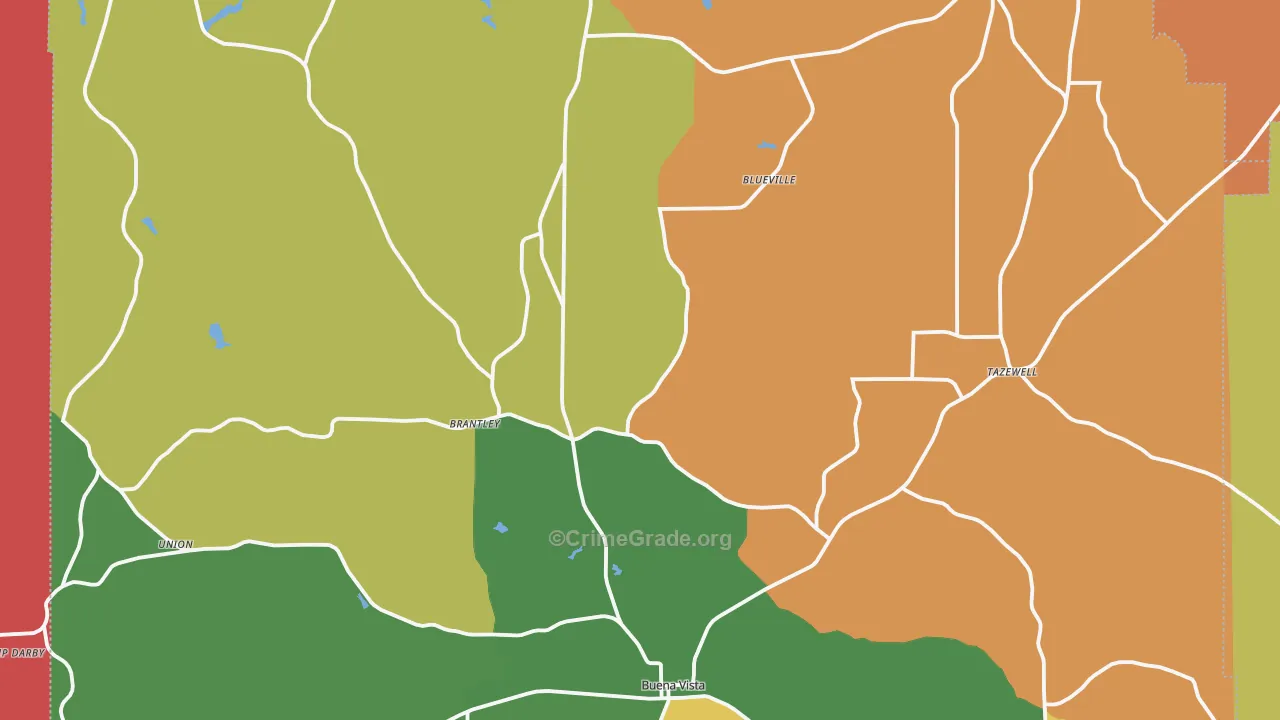 Marion County, GA Map of Robbery Rates