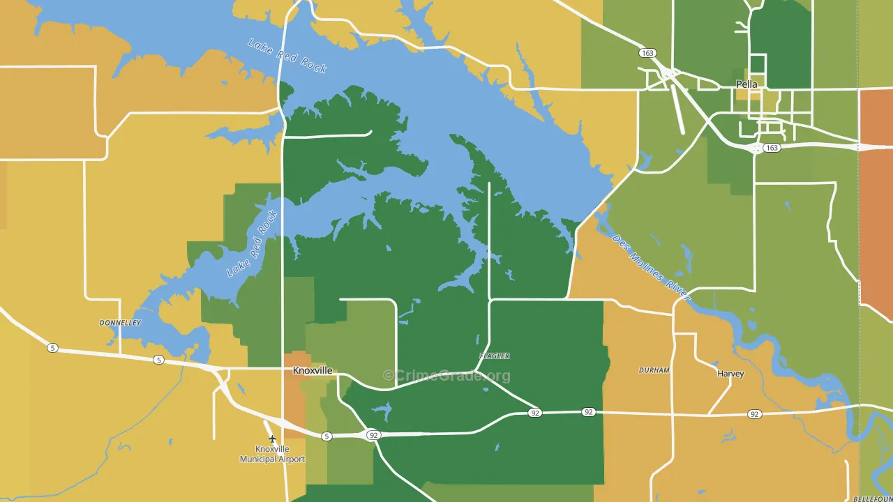 Marion County, IA Map of Robbery Rates