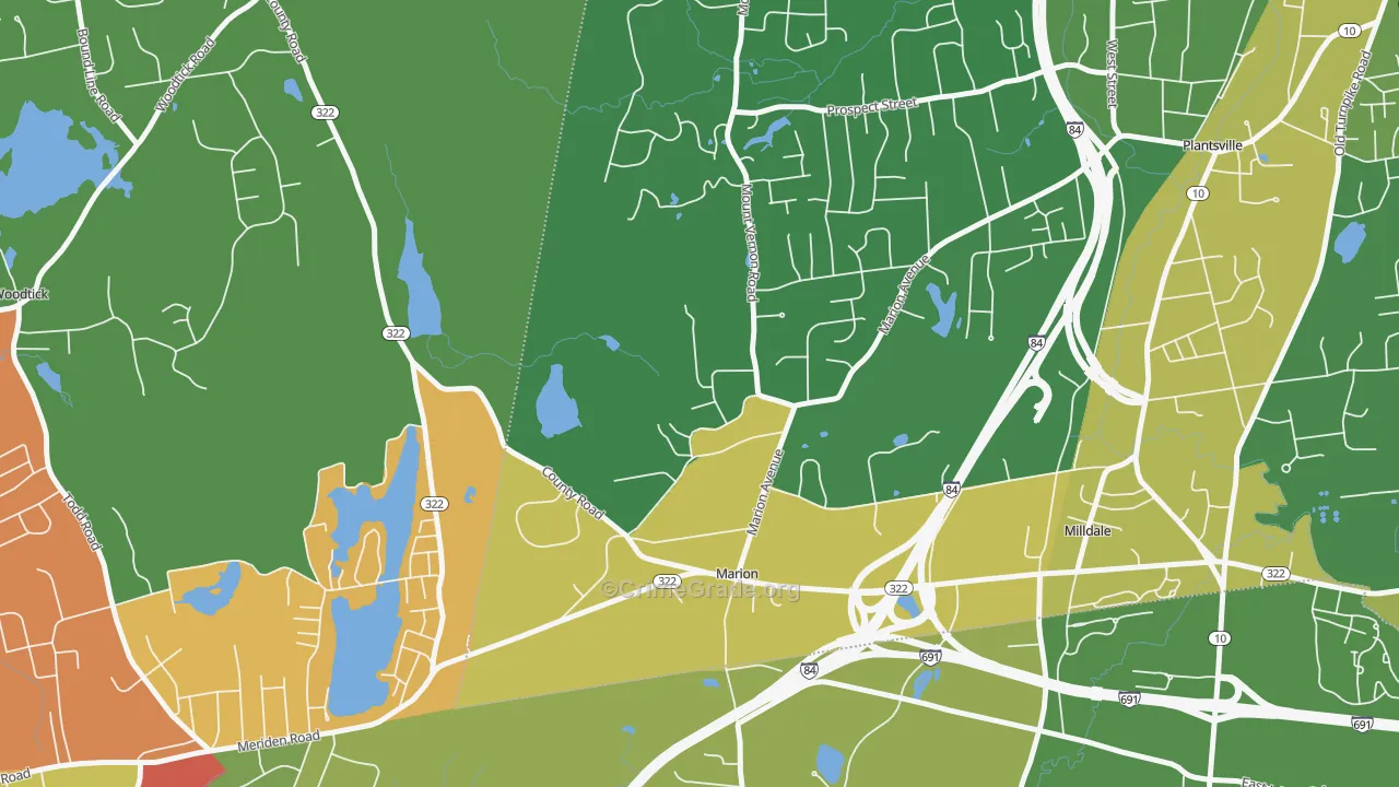 Marion, CT Map of Robbery Rates