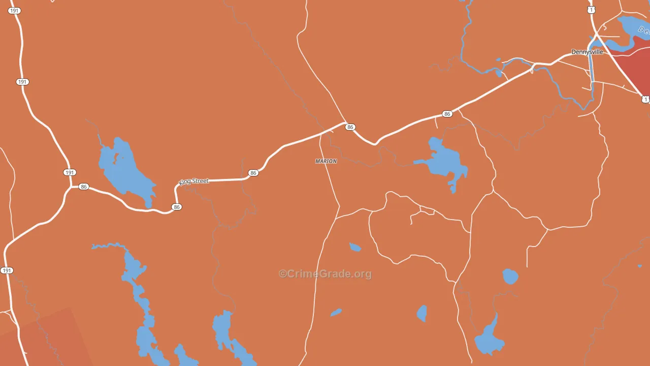 Marion, ME Map of Robbery Rates