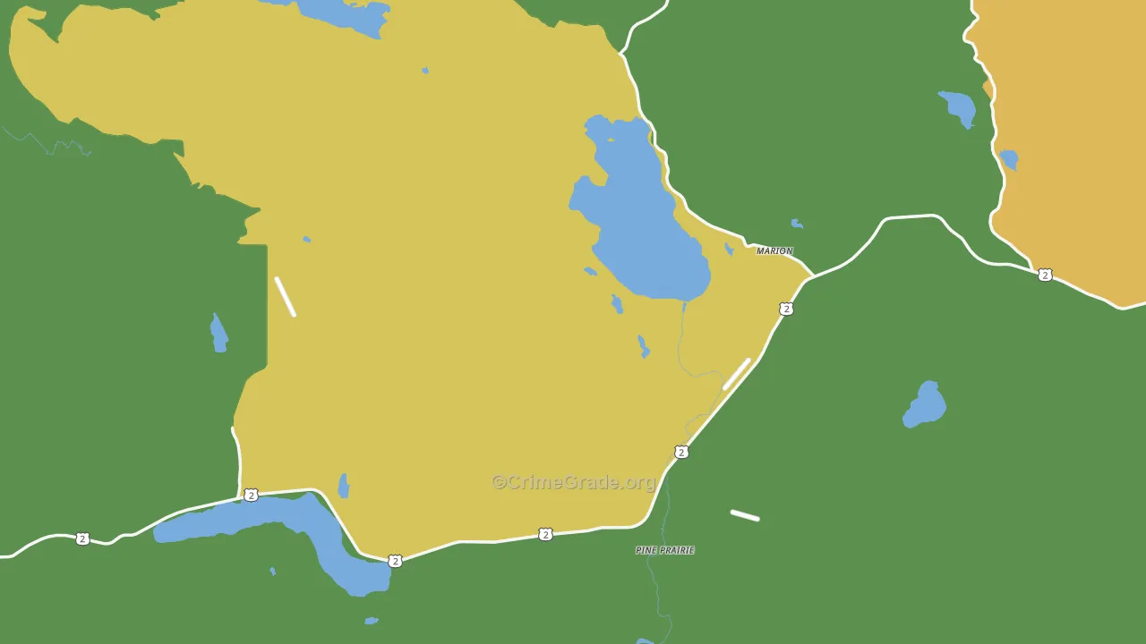 Marion, MT Map of Robbery Rates