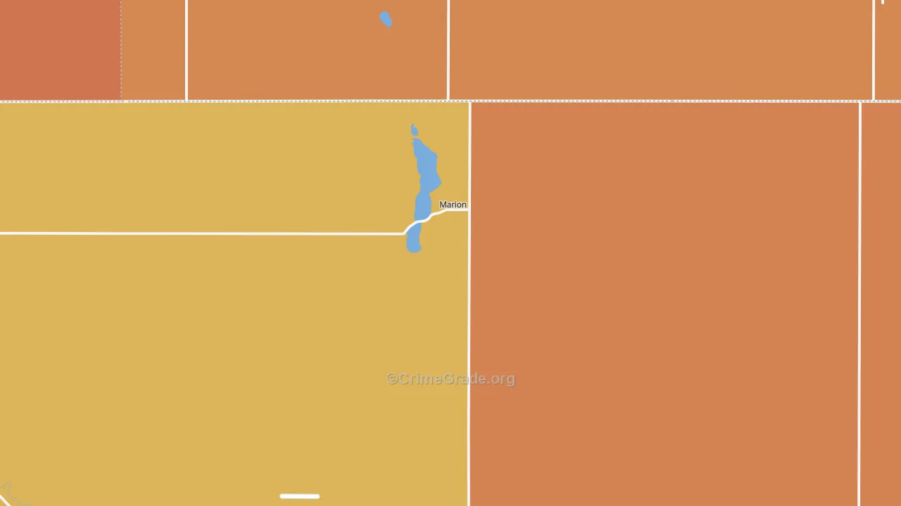 Marion, ND Map of Robbery Rates