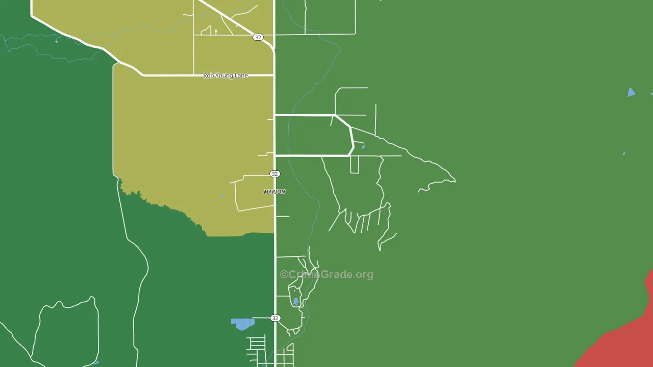 Marion, UT Map of Robbery Rates